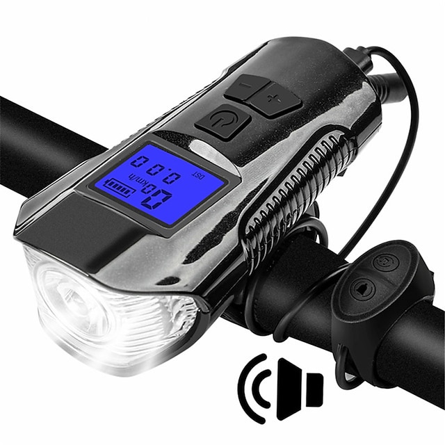  LED Bike Light Front Bike  Headlight  Light Bike Light with Horn Speedometer Bicycle Cycling Waterproof Multiple Modes Smart Induction Super Bright 350 lm Rechargeable USB White Cycling / Bike