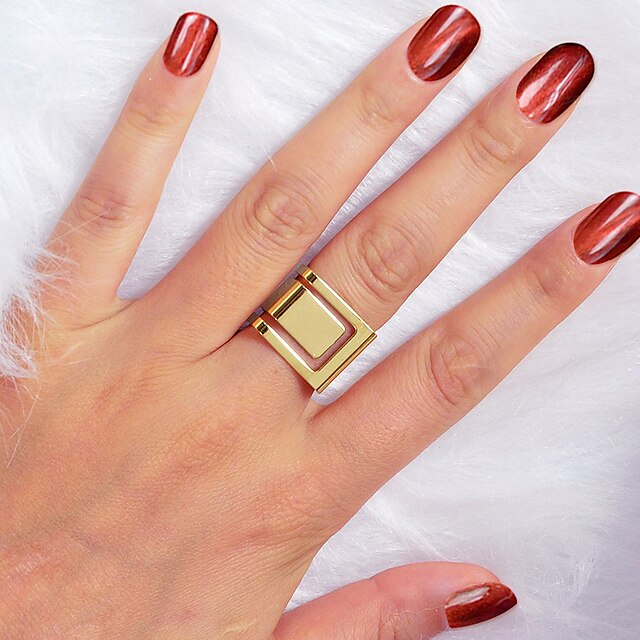  Ring Geometrical Gold Alloy Stylish Unique Design Fashion 1pc / Women's