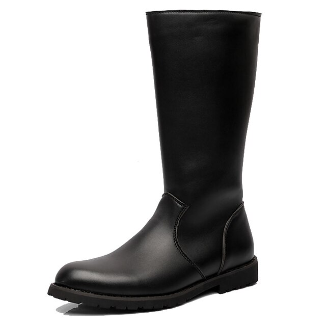  Men's Riding Boots Spring & Summer / Fall & Winter Sporty / Classic Party & Evening Office & Career Boots Faux Leather Breathable Non-slipping Wear Proof Booties / Ankle Boots Black