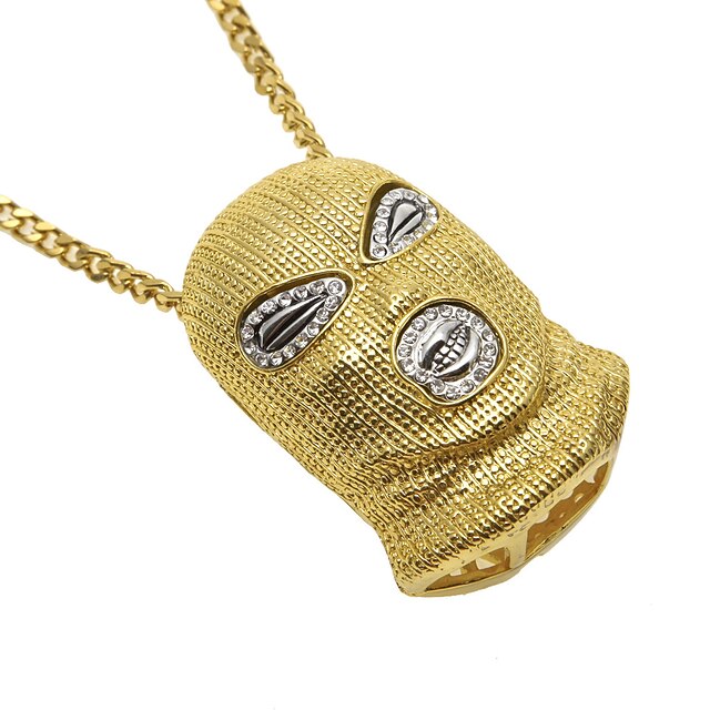 Shoes & Bags Fashion Accessories | 1pc Pendant Necklace Chain Necklace For Mens Club Copper Chrome Cuban Link Face Helmet / Stat