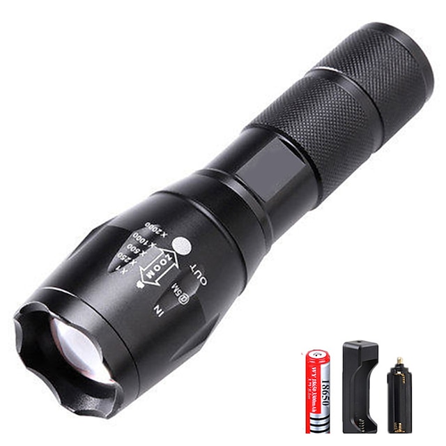  LED Flashlights / Torch LED Light Waterproof 3000 lm LED Emitters 5 Mode with Battery and Charger Waterproof Night Vision Camping / Hiking / Caving Everyday Use Cycling / Bike Black