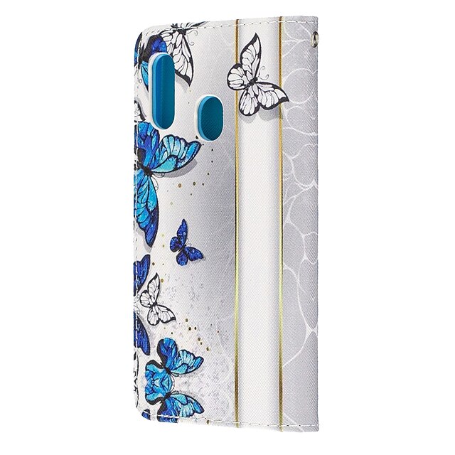  Case For Samsung Galaxy A70(2019) / Galaxy A20E Wallet / Card Holder / with Stand Full Body Cases Blue Butterfly PU Leather for A10(2019) / A20(2019) / A30(2019) / A40(2019) / A50(2019) / A70(2019)