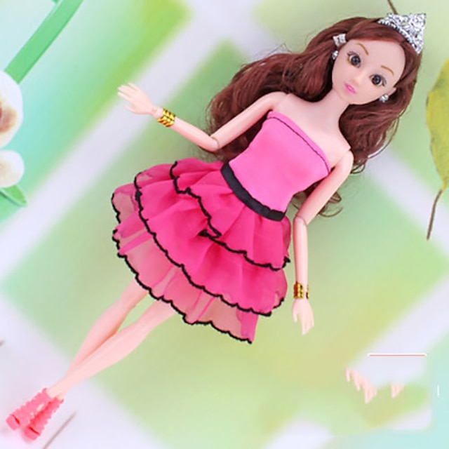  שמלת בובה ל Barbie מנוקד פּוֹלִיאֶסטֶר שמלה ל הילדה של בובת צעצוע