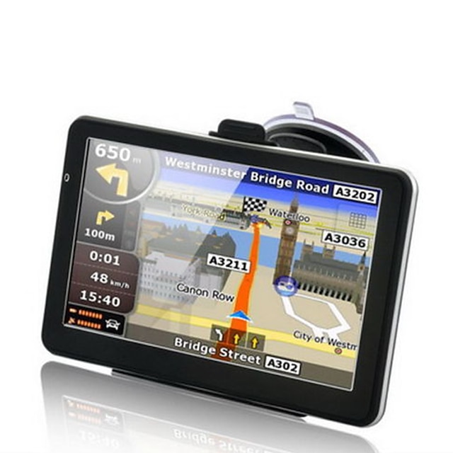  7-tums 8g 256m GPS-navigering för bil HD Windows CE 6.0 pekskärm bil lastbil GPS-navigator gratis kartor med röstvägledning