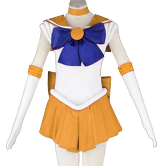  Inspireret af Cosplay skolepiger Anime Cosplay Kostumer Japansk Cosplay jakkesæt Uden ærmer Kjole Handsker Bånd Til Herre Dame Pige