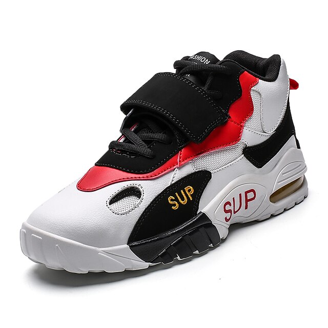  Men's Comfort Shoes Faux Leather Summer Sporty / Casual Basketball Shoes Running Shoes / Walking Shoes Breathable Red / White / Black / Non-slipping