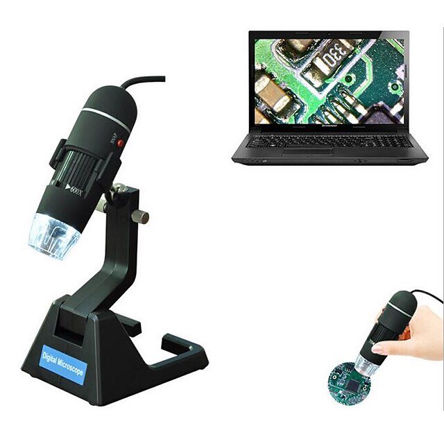  S09 8LED USB Digital electronic Microscope Zoom Endoscope Magnifier mikroskop Adjustable Stand True 2MP Video Camera microscopio