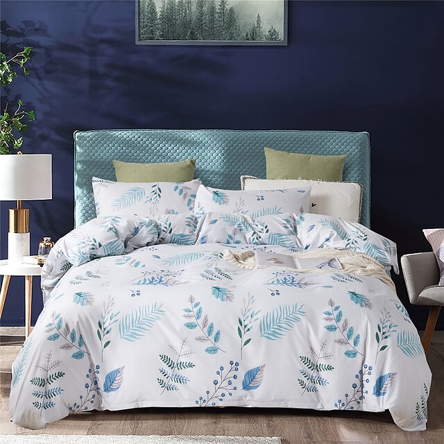  Duvet Cover Sets 3 Piece Polyester / Polyamide Damask White Printed Abstract / 3pcs (1 Duvet Cover, 2 Shams)