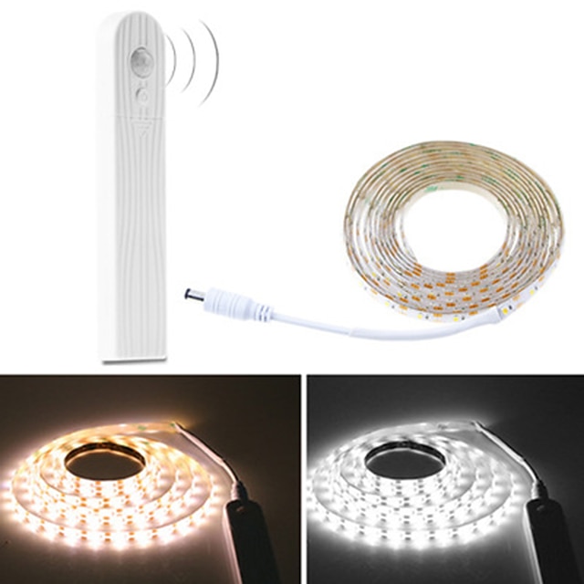  3m Flexible LED Light Strips 180 LEDs 2835 SMD 8mm 1 set Warm White White Creative Cuttable Party 5 V