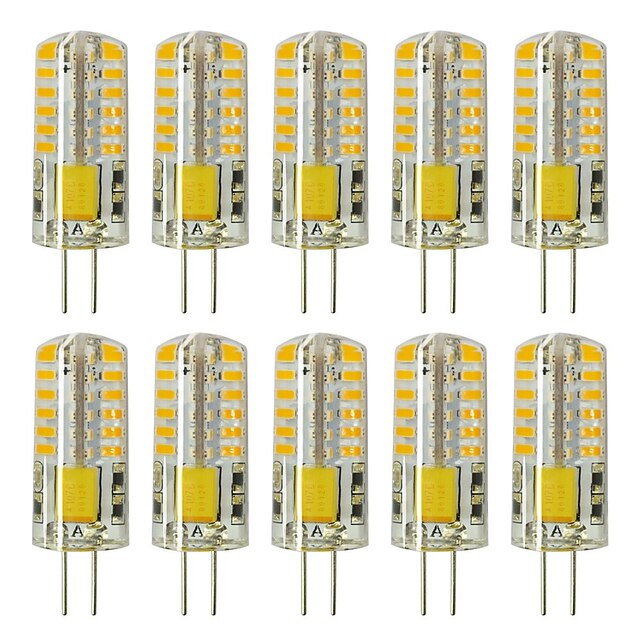  10pcs G4 5W 3014 x 48 LEDs White Light Lamps AC12V Non-dimmable Equivalent to 20W-25W T3 Halogen Track Bulb Replacement LED Bulbs