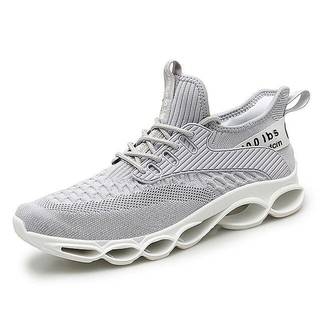  Women's Athletic Shoes Flat Heel Knit Sporty / Dad Shoes Running Shoes Spring &  Fall / Summer Black / White / Gray