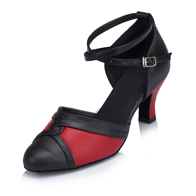  Női Modern cipők Magassarkúk Kubai sarok Bőr Fekete / Piros