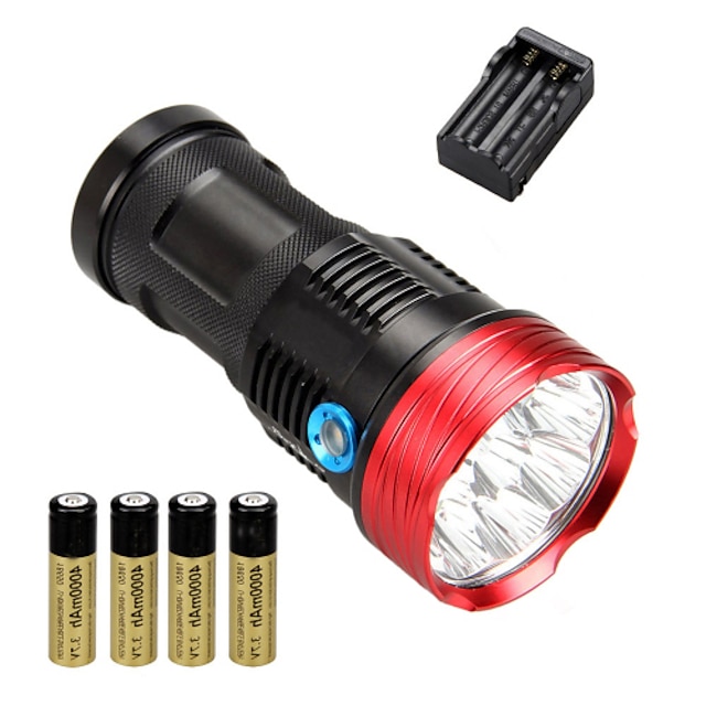 U`King LED Bright Tactical Flashlight Set Torch Hiking Camping 5 Modes 10000LM 