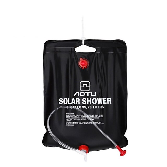  solar camping shower bag,Portable Solar Shower Camping Bag 5 Gallon Ultralight PVC Black Bag for Summer Camping Outdoor Hiking Travel