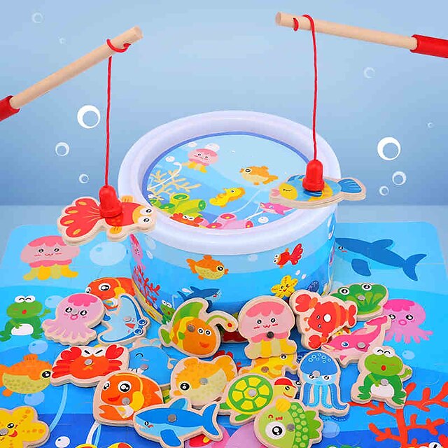  磁石玩具 知育玩具 ウッド イルカ 観賞魚用 蛸 Shark アイデアジュェリー 14 pcs
