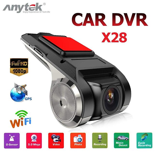  PEL_03ZA HD DVR de voiture 150 Degrés Grand angle Aucun écran (sortie par APP) LCD Dash Cam avec GPS / Enregistrement du cycle en boucle / Auto-alimentation activée Non Enregistreur de voiture