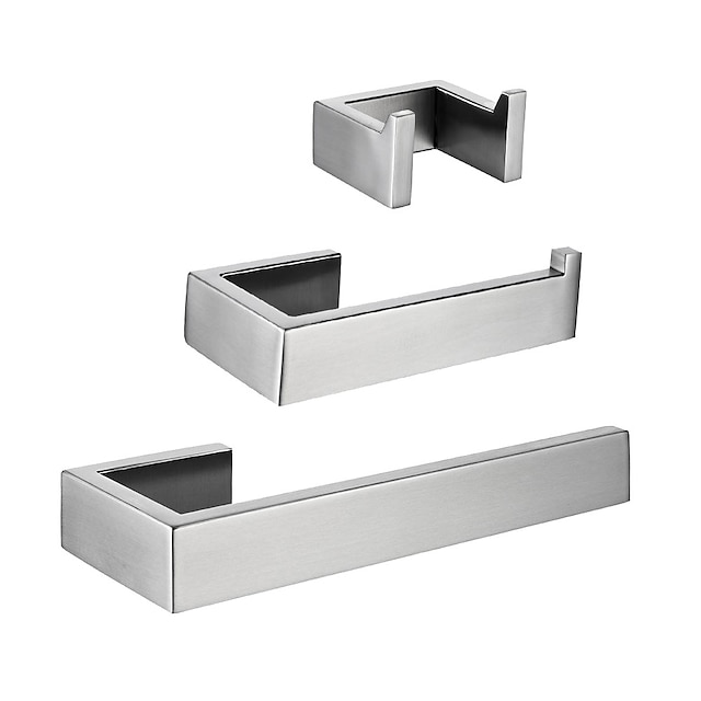 Home & Garden Bath Accessories | Bathroom Accessory Set Stainless Steel Include Robe Hook Toilet Paper Holder and Towel Bar Cont