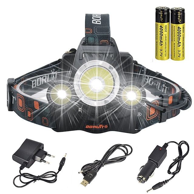  LED Light Headlamps Safety Light 13000 lm LED LED Emitters 4 Mode with Batteries and Chargers Camping / Hiking / Caving Everyday Use Cycling / Bike United Kingdom AU EU USA