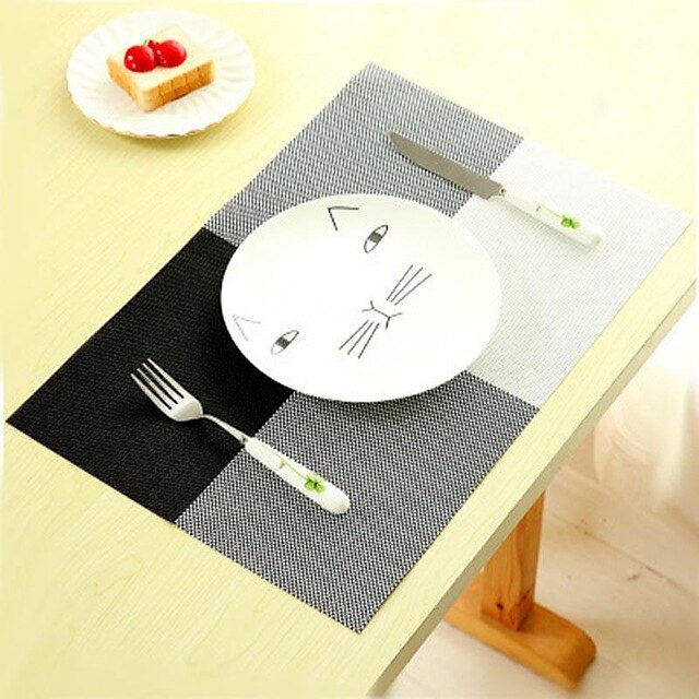  4Pcs Household Fashion PVC Dining Table Placemat Europe Style Home Kitchen Tools Tableware Pad Coaster Coffee Tea Place Mat