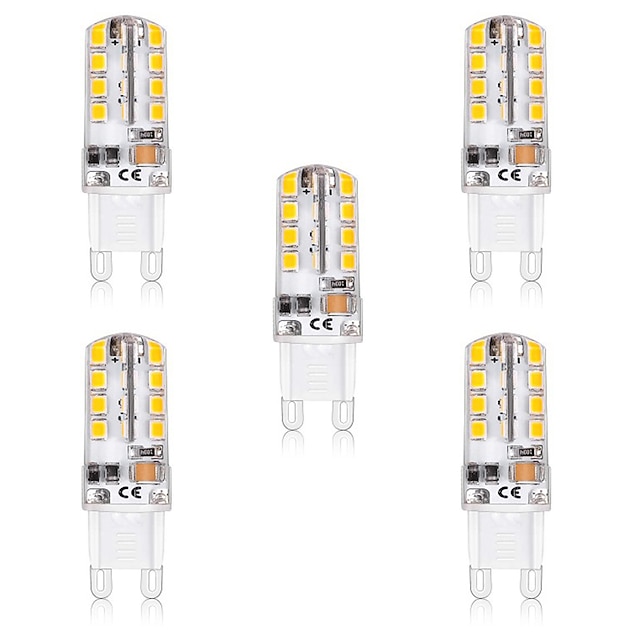  5pcs 5w led bi-pin lâmpada de milho 300lm g9 t 32 led grânulos smd 2835 branco quente 50w halogênio equivalente para lustre 220-240v 110-120v