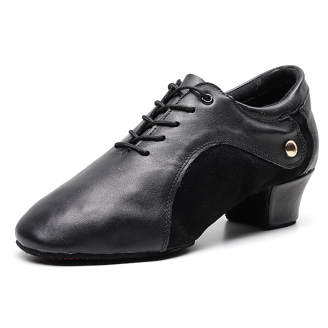  Hombre Zapatos de Jazz Oxford Zapatilla Talón grueso Negro Cordones / Entrenamiento / Rendimiento
