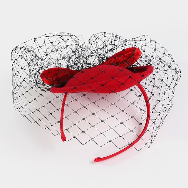  Wolle / Netz / Samt Kentucky Derby Hut / Fascinatoren / Kopfbedeckungen mit Schleife / Netz 1 Stück Hochzeit / Besondere Anlässe / Casual Kopfschmuck