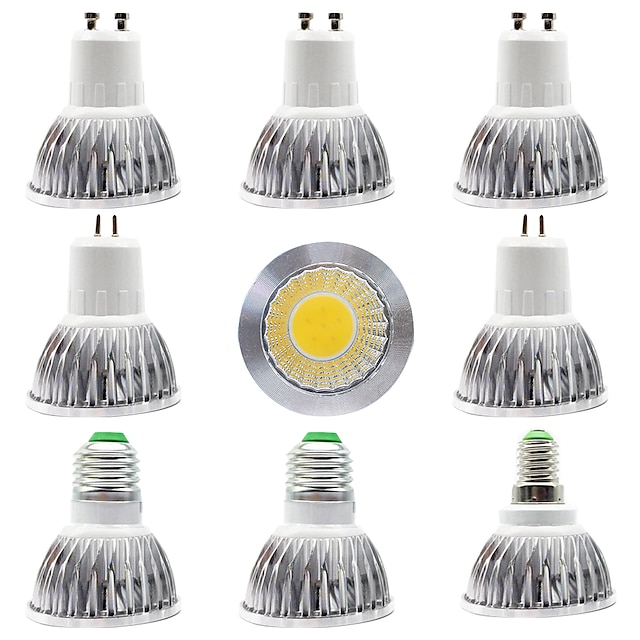  9 bucăți 12w LED reflector 1200lm e14 e26 e27 gu10 gu5.3 cob reglabil alb cald alb iluminat pe pistă de lumină de zi (echivalent cu halogen 90w)