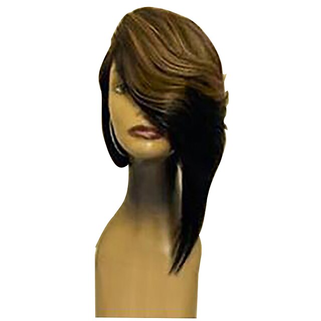  Synthetic Wig kinky Straight Layered Haircut Wig Medium Length Flaxen Synthetic Hair 36~40 inch Women's New Arrival Dark Gray