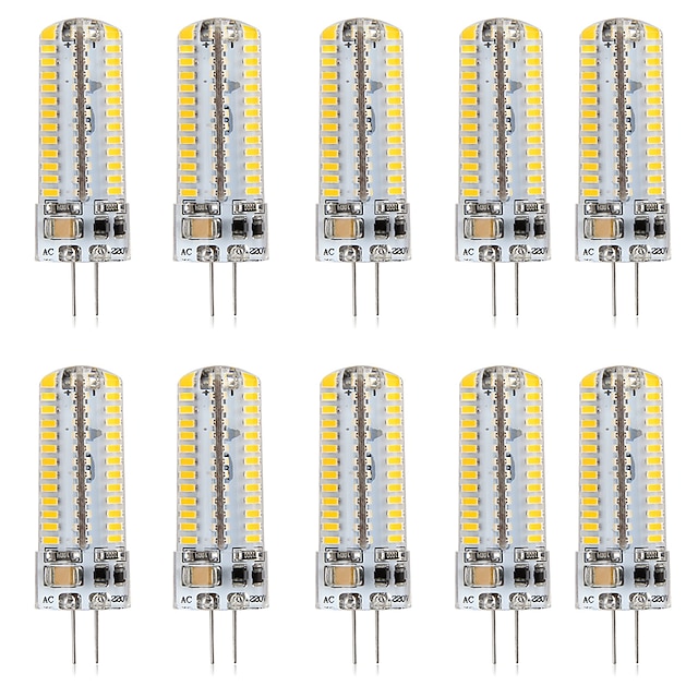  10 יחידות 5w נורת led bi-pin 500lm g4 50w הלוגן שווה ערך 104 חרוזי לד smd 3014 לבן חם 110-240v
