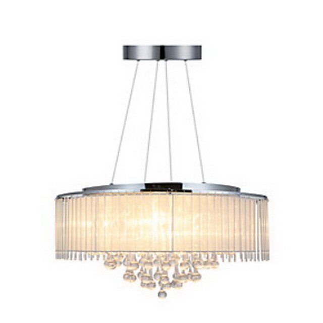  QINGMING® 8-Light Drum Pendant Light Ambient Light Chrome Metal Glass Crystal 110-120V / 220-240V / E12 / E14