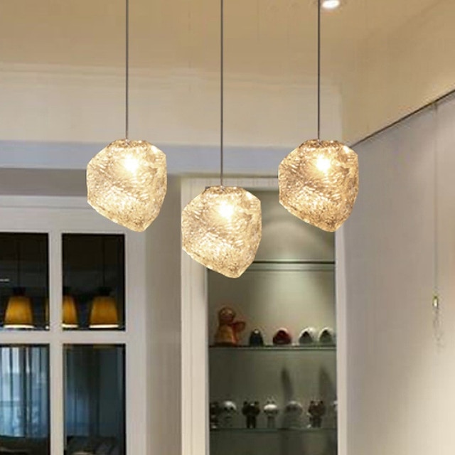  15-сантиметровый светодиодный подвесной светильник, одиночный дизайн, элегантный стеклянный кубик льда, мини-скандинавский стиль, 220-240 В
