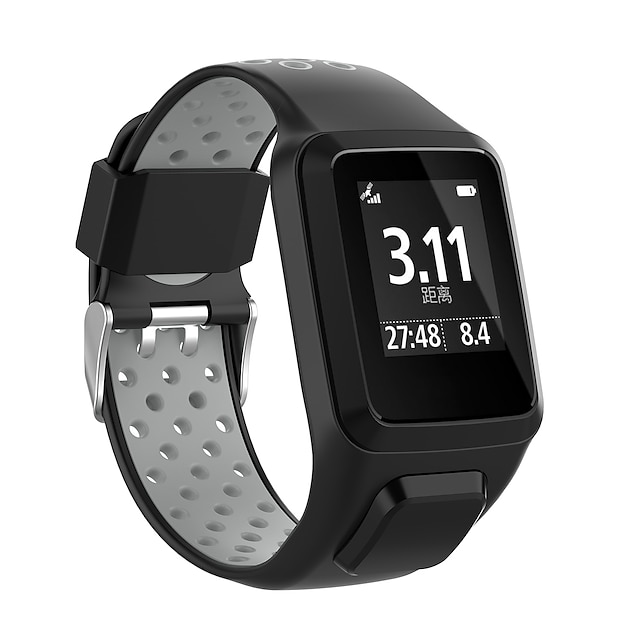  Bracelet de montre connectée pour TomTom Adventure Golfer 2, Runner Spark 3/2 Cardio+Music Silicone Montre intelligente Sangle Doux Respirable Bracelet Sport Remplacement Bracelet