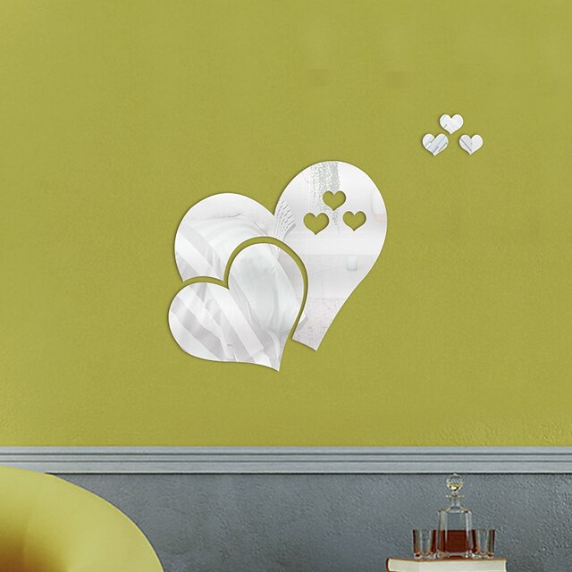  Hearts Wall Stickers Living Room, Removable Acrylic Home Decoration Wall Decal