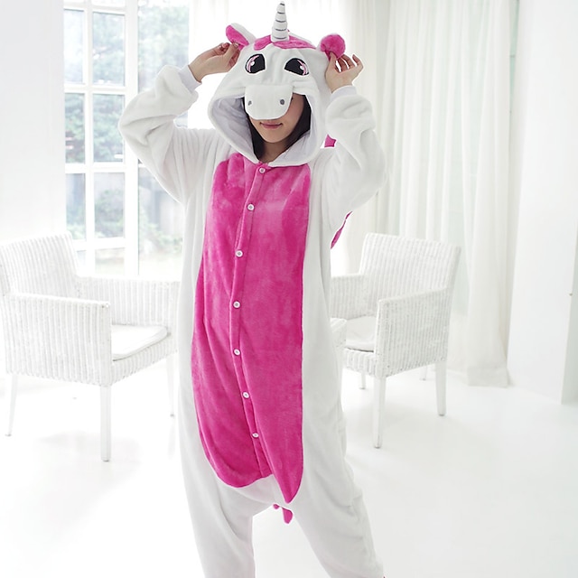 Toys & Hobbies Cosplay & Costumes | Adults Kigurumi Pajamas Unicorn Onesie Pajamas Flannelette Blue / Pink Cosplay For Men and W