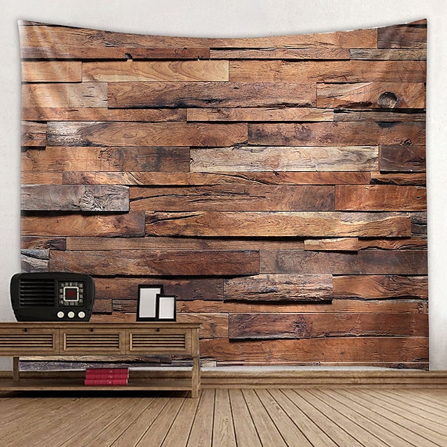  Geometric Hanging Tapestry Wall Art Large Wall Tapestry Decor Backdrop Blanket Curtain Mural Home Bedroom Living Room Decoration Rustic Wood Board Plank