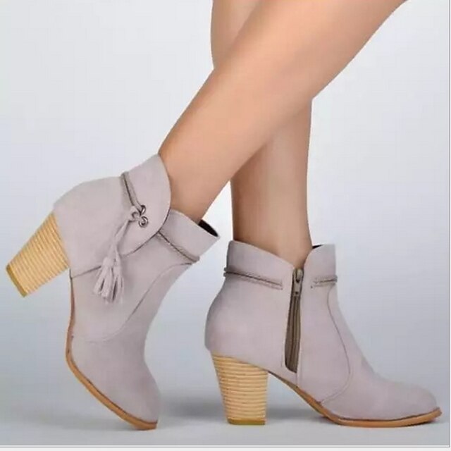 Mujer Botas Tacón Bajo Dedo Puntiagudo Ante Botines / Hasta el Tobillo  Verano Gris 7654994 2021 – $33.59