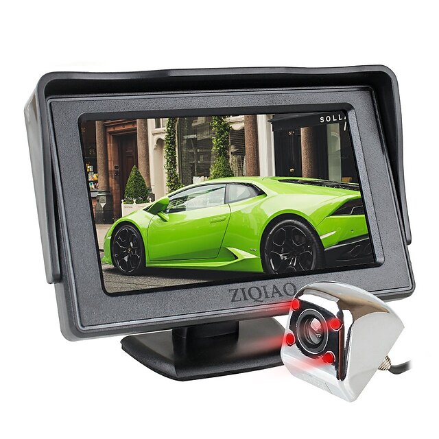  ziqiao 4,3 tum tft LCD-skärm bilmonitor extra parkering ir ljus nattvision bakifrån kamera