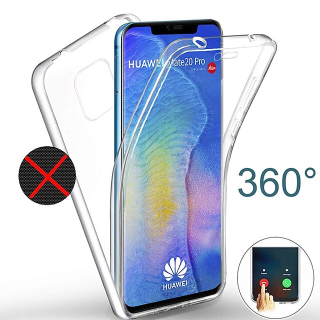  360 Degree Full Body Case For Huawei Mate 20 Pro Mate 20 Lite P30 Pro P30 Lite P20 Pro P20 Lite Case Transparent PC Silicone Thin Gel TPU Soft Cover For P Smart Plus 2019 Honor 10 Lite Y5 Y6 Y9 2019