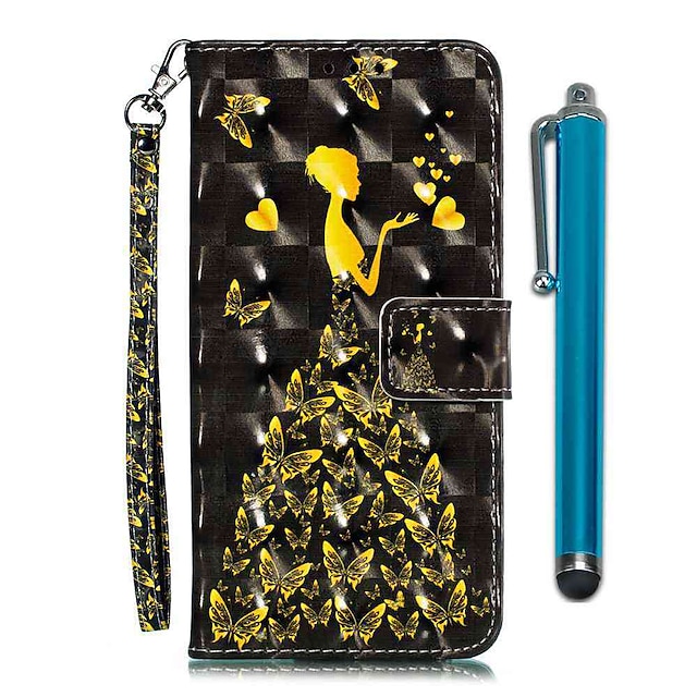  Case For LG Stylo 4 / LG Stylo 5 Wallet / Card Holder / with Stand Full Body Cases Butterfly Woman PU Leather / TPU