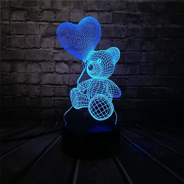 3d optische illusie nachtlampje 7 led kleur veranderende lamp zacht