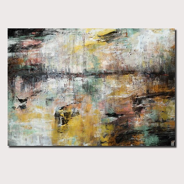  Oil Painting Hand Painted Horizontal Panoramic Abstract Landscape Comtemporary Modern Stretched Canvas / Rolled Canvas