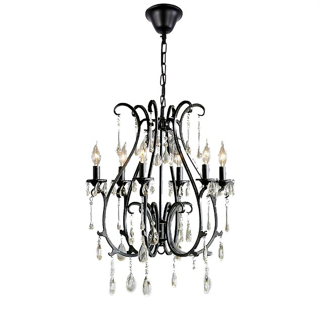  1-Light QINGMING® 53 cm (21 inch) Crystal Chandelier Candle-style Electroplated Traditional / Classic 110-120V / 220-240V