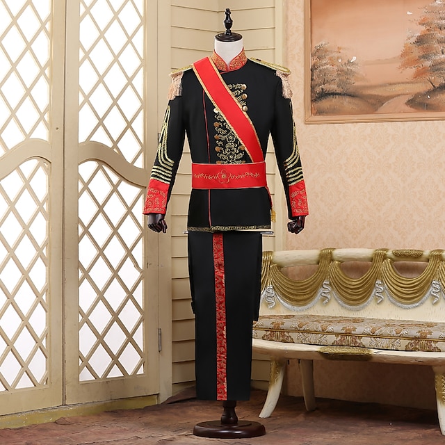  Elegantní Retro Viktoria Tarzı Kabát Kalhoty Úbory Princ Corrina viktoriánská Gentleman Jednobarevné Plesové šaty Pánské předvečer Všech svatých Plesová maškaráda Párty Queen's Platinum Jubilee 2022