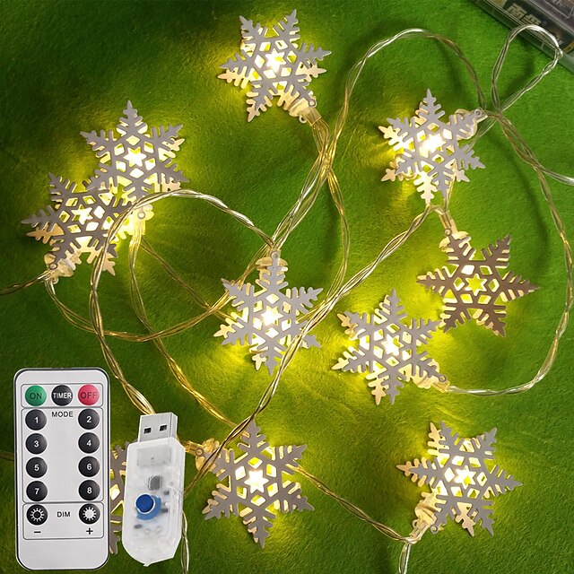  3M Guirlandes Lumineuses 20 LED 1 télécommande 13Keys 1 set Blanc Chaud USB Soirée Décorative Alimenté par Port USB