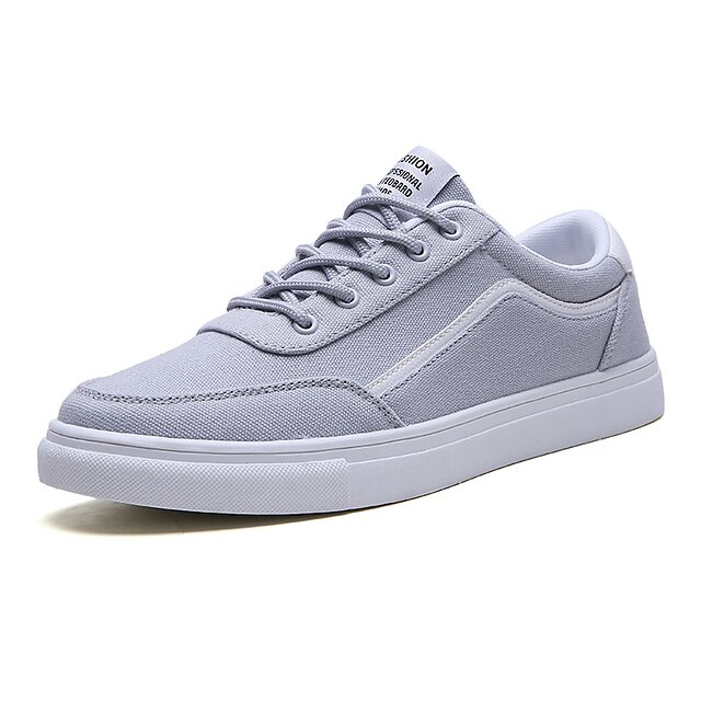  Men's Comfort Shoes Canvas / Linen Fall Casual Sneakers Non-slipping Color Block Khaki / Black / Gray