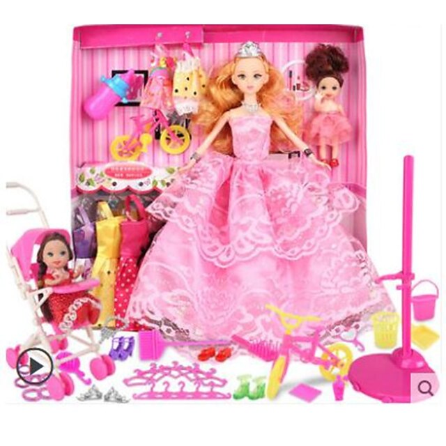  Doll Dress For Barbiedoll Solid Color Lace Dress For Girl's Doll Toy