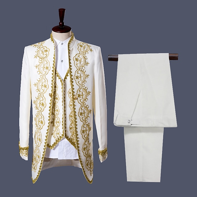  Rétro Vintage Epoque Médiévale Manteau Pantalon Veste Pardessus Prince Aristocrate Homme Combinaison Soirée Jubilé de platine de la reine 2022 Elisabeth 70 ans Manteau