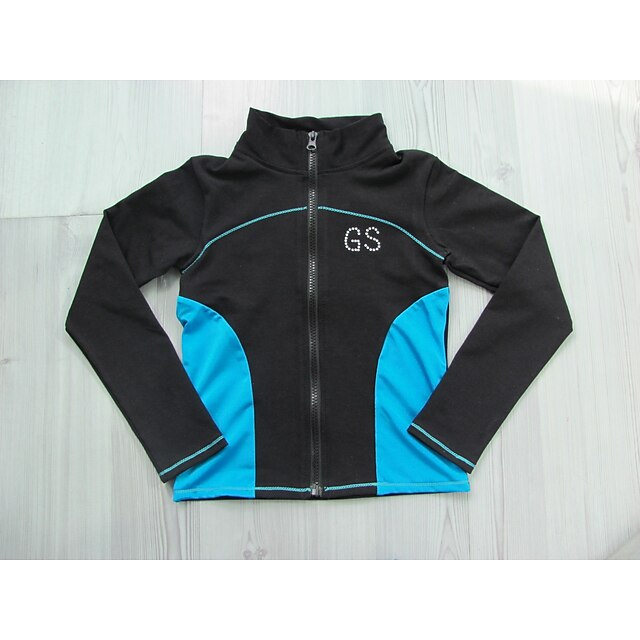 Figure Skating Fleece Jacket Women's Girls' Ice Skating Jacket Black / Red Orange Blue Stretchy