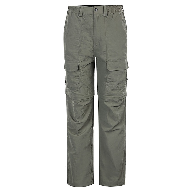  Men's Hiking Pants Trousers Convertible Pants / Zip Off Pants Solid Color Outdoor Windproof Breathable Quick Dry Wearproof Pants / Trousers Bottoms Hunter Green Grey Khaki Fishing Hiking Climbing S M