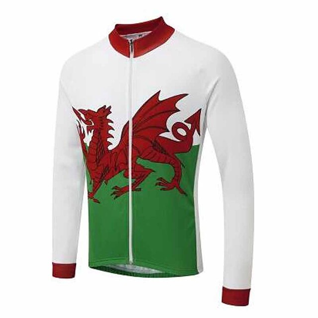 Sports & Outdoors Cycling | 21Grams Mens Long Sleeve Cycling Jersey Winter Bike Jersey Top with 3 Rear Pockets Mountain Bike MTB